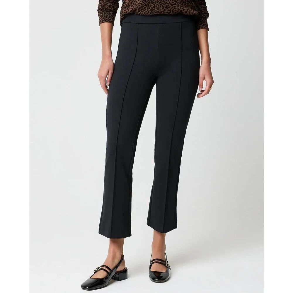 J.CREW Crop Ponte Pull-On Pant 2 Black Straight Stretch Seaming Front NWT A2